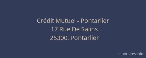 Crédit Mutuel - Pontarlier