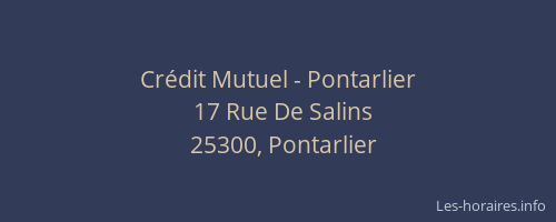 Cr&eacute;dit Mutuel - Pontarlier