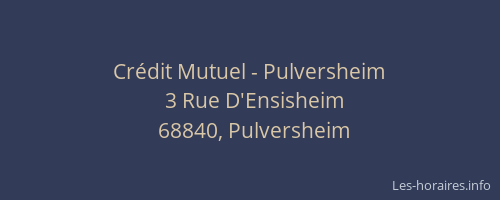 Crédit Mutuel - Pulversheim