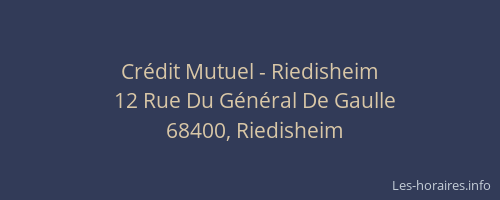 Cr&eacute;dit Mutuel - Riedisheim