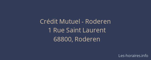 Cr&eacute;dit Mutuel - Roderen