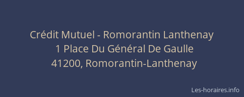 Cr&eacute;dit Mutuel - Romorantin Lanthenay