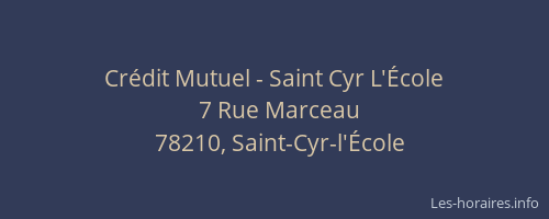 Crédit Mutuel - Saint Cyr L'École