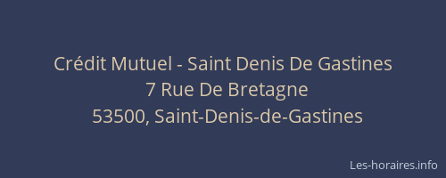 Crédit Mutuel - Saint Denis De Gastines