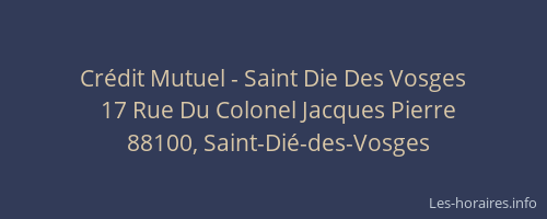 Cr&eacute;dit Mutuel - Saint Die Des Vosges
