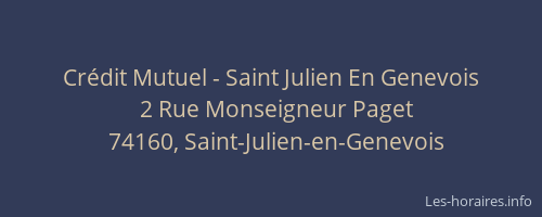 Crédit Mutuel - Saint Julien En Genevois
