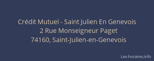Cr&eacute;dit Mutuel - Saint Julien En Genevois