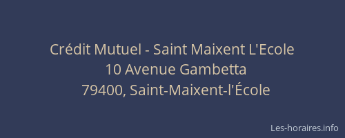 Crédit Mutuel - Saint Maixent L'Ecole