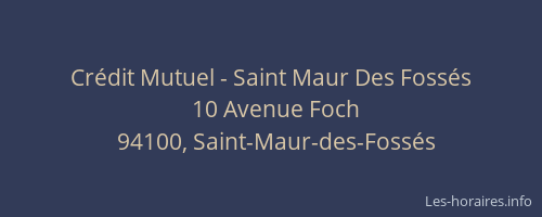 Cr&eacute;dit Mutuel - Saint Maur Des Foss&eacute;s