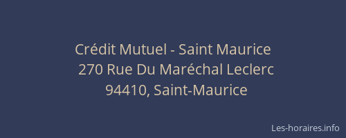 Cr&eacute;dit Mutuel - Saint Maurice