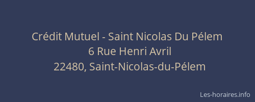 Crédit Mutuel - Saint Nicolas Du Pélem