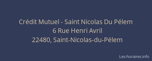 Cr&eacute;dit Mutuel - Saint Nicolas Du P&eacute;lem