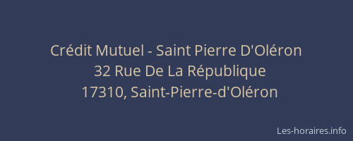 Crédit Mutuel - Saint Pierre D'Oléron