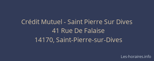 Cr&eacute;dit Mutuel - Saint Pierre Sur Dives