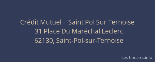 Crédit Mutuel -  Saint Pol Sur Ternoise