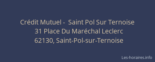 Cr&eacute;dit Mutuel -  Saint Pol Sur Ternoise