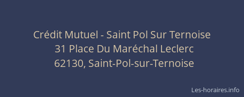 Crédit Mutuel - Saint Pol Sur Ternoise