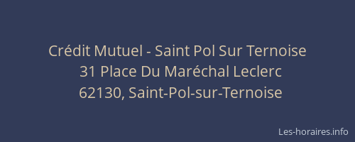Cr&eacute;dit Mutuel - Saint Pol Sur Ternoise