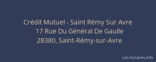 Cr&eacute;dit Mutuel - Saint R&eacute;my Sur Avre