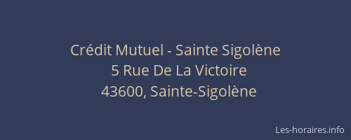 Crédit Mutuel - Sainte Sigolène
