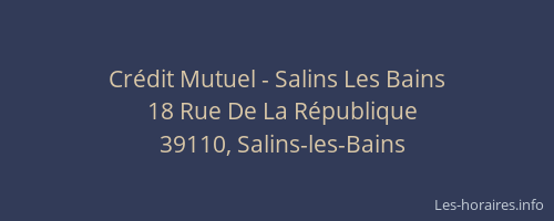 Cr&eacute;dit Mutuel - Salins Les Bains