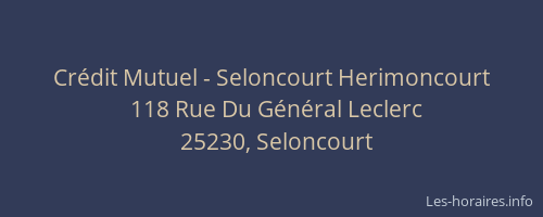 Cr&eacute;dit Mutuel - Seloncourt Herimoncourt