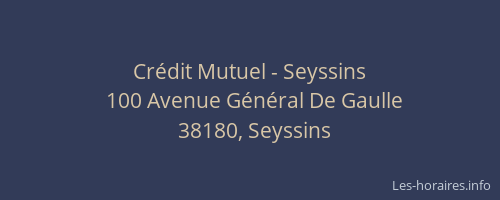 Cr&eacute;dit Mutuel - Seyssins