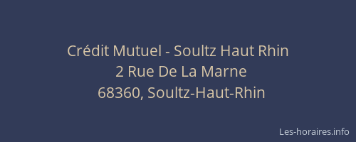 Cr&eacute;dit Mutuel - Soultz Haut Rhin