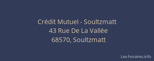 Cr&eacute;dit Mutuel - Soultzmatt