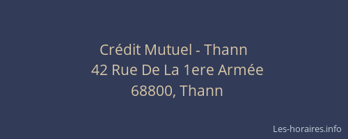 Cr&eacute;dit Mutuel - Thann