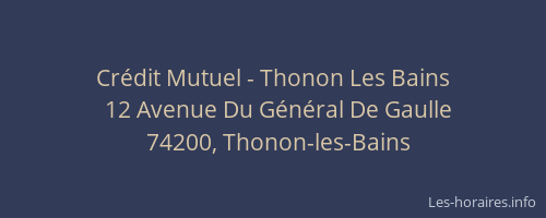 Cr&eacute;dit Mutuel - Thonon Les Bains
