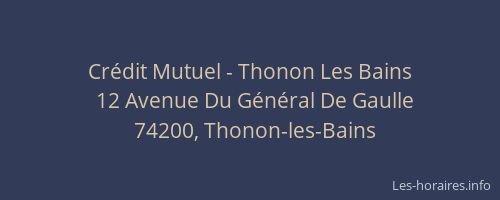 Crédit Mutuel - Thonon Les Bains