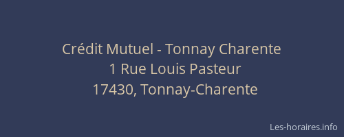 Cr&eacute;dit Mutuel - Tonnay Charente
