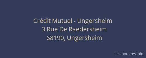 Cr&eacute;dit Mutuel - Ungersheim