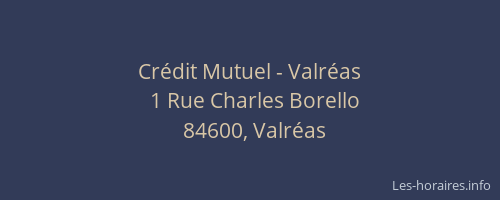 Cr&eacute;dit Mutuel - Valr&eacute;as