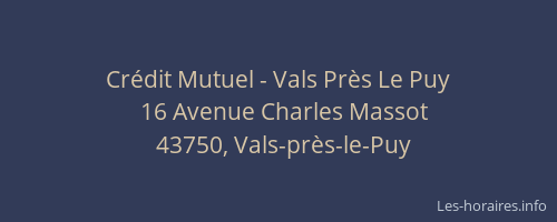 Crédit Mutuel - Vals Près Le Puy