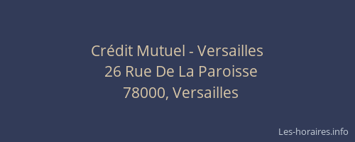 Crédit Mutuel - Versailles