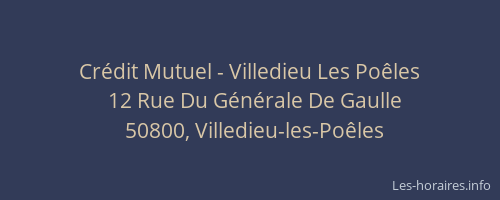 Cr&eacute;dit Mutuel - Villedieu Les Po&ecirc;les