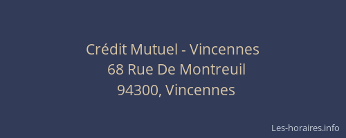Crédit Mutuel - Vincennes
