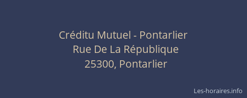 Créditu Mutuel - Pontarlier