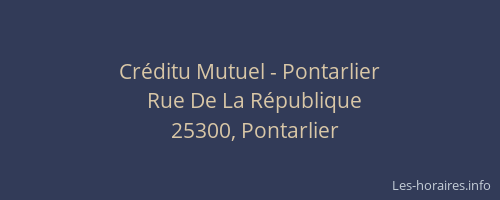 Cr&eacute;ditu Mutuel - Pontarlier