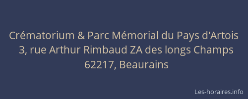 Cr&eacute;matorium & Parc M&eacute;morial du Pays d'Artois