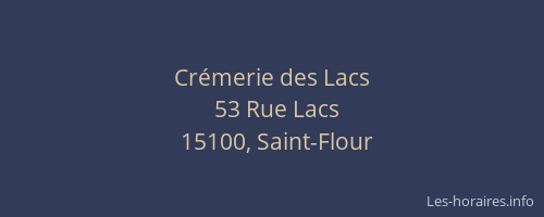 Cr&eacute;merie des Lacs