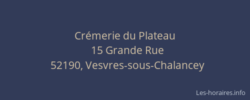 Cr&eacute;merie du Plateau