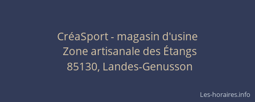 CréaSport - magasin d'usine
