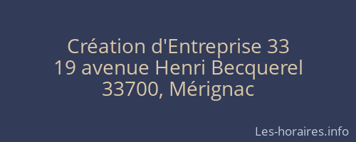 Création d'Entreprise 33