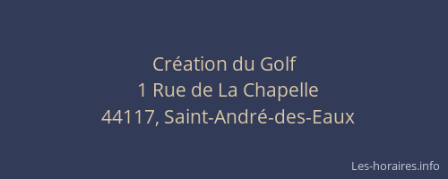 Création du Golf