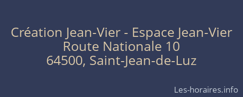 Création Jean-Vier - Espace Jean-Vier