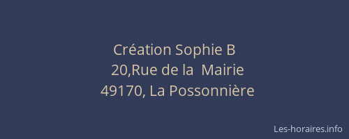 Création Sophie B