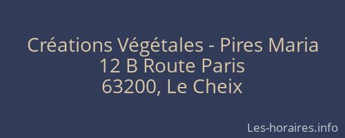 Créations Végétales - Pires Maria